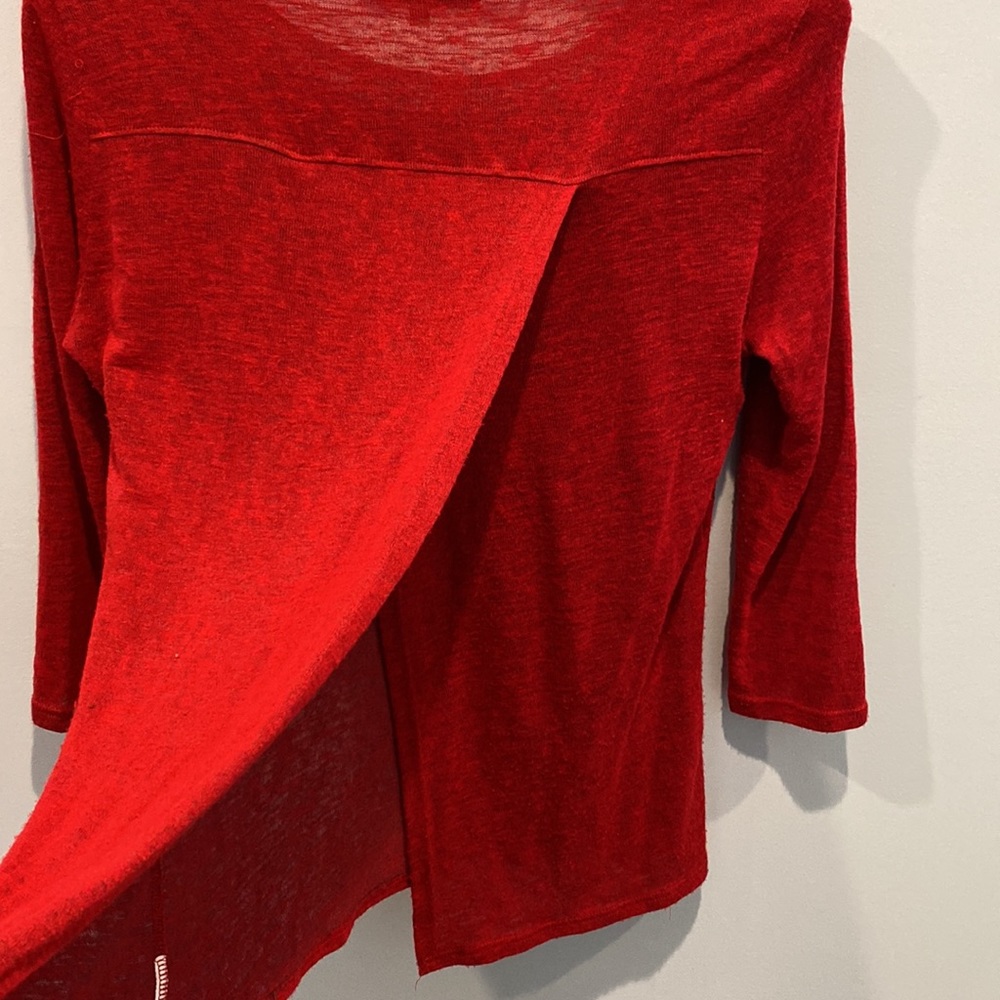 Red Haute split back top